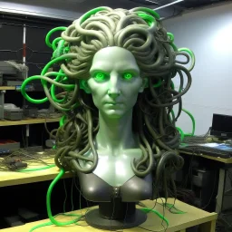 Picture of medusa with ethernet cables instead of hair