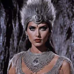 [Jason and the Argonauts (1963)] Surpanakha, with her twisted form and ferocious demeanor, presents a stark contrast. Her appearance is more ominous, bearing the marks of her demonic lineage. Her once alluring features have been distorted, reflecting the darkness that resides within her.Surpanakha's eyes, filled with a fiery intensity, convey a sense of danger and aggression. Her twisted form, with sharp claws and teeth, symbolizes her predatory nature and the ferocity with which she pursues her