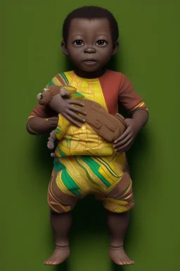 african baby in space, ghana colours, high detail