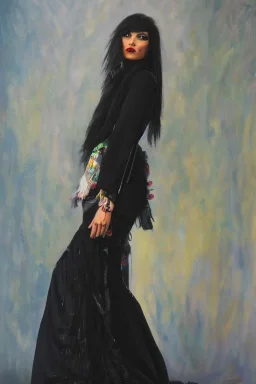 Full body portrait, painting, medium shot lady EmoRevival