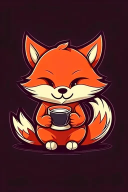 Coffeeshop Logo of a cute fox holding coffee