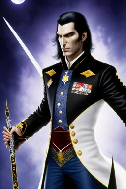 a tall, imposing Vampire, with broad shoulders and massive arms, Long, black hair, a nose that curves down like a vultures beak, a large, square chin with a large impression denting the center of it, extremely pale skin, dark, evil eyes, wearing a black leather jacket and pants with a black high collared leather cape, realistic lighting, Very accurate, full body portrait, eyes looking directly into the camera in dark dramatic lighting, realistic, photorealism, 4k, HD, Ultra-HD,