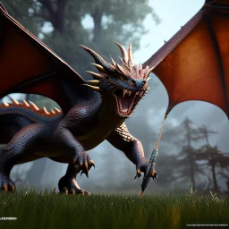 Dragon vs giant,unreal engine 5, 8k resolution, photorealistic, ultra detailed