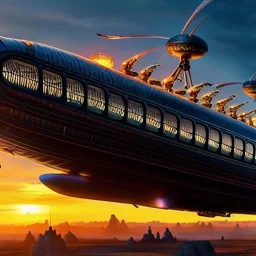 fullbody Drawing of 'sketch of steampunk Airship as in the movie mortal engines(2018)',intricate detail,andrea bonelli,Kilian Eng,Ohrai,evan lee,Aleksandr Sidelnikov,KyuYong Eom,three quarters frontal aerial view,toned colors,32k