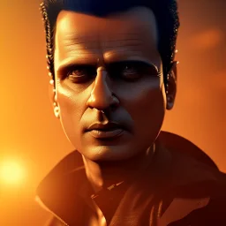 Indian actor Manoj bajpayee, Cartographic, Circuitry, Golden Hour, Closeup-View, 16k, Lumen Global Illumination, Diffraction Grading