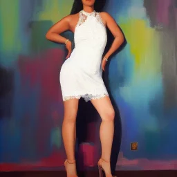 Full body portrait, painting, medium shot lady style of Nicholas Gallanin