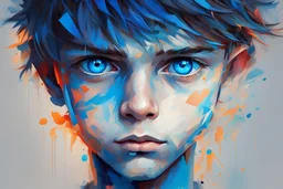 abstract boy art blue eyes