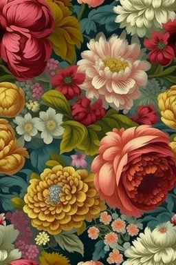 flowers floral pattern in the style of Henri Fantin-Latour -- 3d