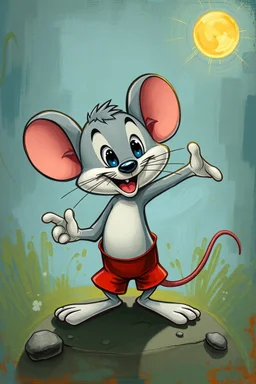 Mighty Mouse cartoon character Bosch painting style