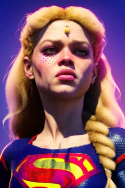 portrait, sweet Shakira, make-up, angry, Realistic image, retro pop, 60s, supergirl, lycra, tights, minimal, sweat, Color background, photo studio, concept art, smooth, unreal engine 5, god lights, ray tracing, RTX, lumen lighting, ultra detail, volumetric lighting, 3d, finely drawn, high definition, 4k.