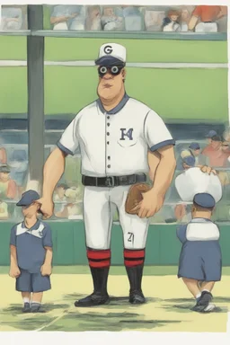 large cartoon cyclops in an umpire uniform