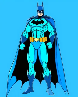 Cartoon of Batman. Full body . Complementary colors