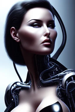 monica bellucci, cyberpunk, black latex body, women, body portrai, big boobs, highlight eyes perfect, skin, tron, cyborg, perfekt sexy, real, dream, hr giger