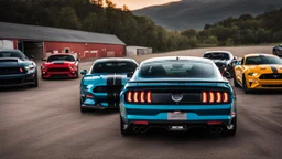 Challenger and mustang merged ,rear view, desktop wallpaper, 4K, Cinematic