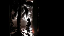 a shadow flits before me. a tropical vacation. achromatic.