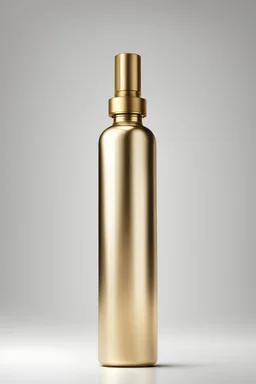 GOLD COSMETIC BOTTLE ON WHITE BACKGROUND