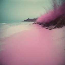 Strange furry beach,, pink, autochrome