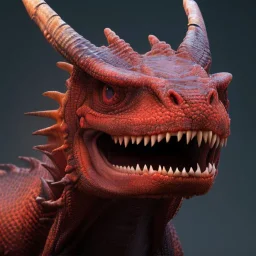 red dragon, dragon portrait, portrair, dragon head, dragon face, big eyes, fangs, dragon with horns, 8k resolution, high-quality, fine-detail, fantasy, incredibly detailed, ultra high resolution, 8k, complex 3d render, cinema 4d