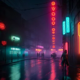 Actor, jason momoa, blade runner style, rain, fog, neon ambient, gradient color, clean skin, circuits, latex coat, cyber punk, neon, tubes, portrait, photo studio, unreal engine 5, smooth color, 16 bit, god lights, ray tracing, RTX, lumen lighting, ultra deatail, volumetric lighting, 3d, finely drawn, hd.