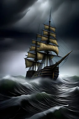 Πορτρέτο πλοίου 1800 σε τρικυμία
