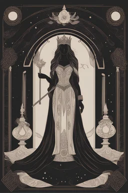 tarot card design, illustration, feminine, highest aesthetic score, simple vector