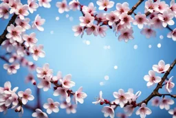 fantastic light pin blue background with three rows of four evenly spaced cherry blossoms