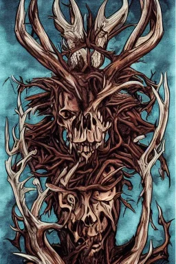  bone head deer god forest mythic demon fire