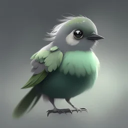 A cute Grey and green bird, avatar