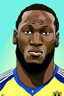 Romelu Lukaku Belgian football player ,cartoon 2d