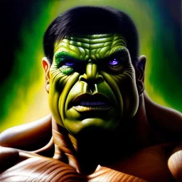 Ultra detailed fullbody Portrait in oil on canvas of The Immortal Hulk, extremely detailed digital painting, extremely detailed face,crystal clear Big Glowing eyes, mystical colors ,perfectly centered image, perfect composition, rim light, beautiful lighting, 8k, stunning scene, raytracing, anatomically correct, in the style of robert e howard and Ken Kelley and Ohrai Noriyoshi and Simon Bisley and tomzj1