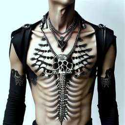 chest bones punk fashion neckless