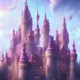 luminous castle pink Magic dream world
