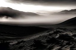 desert filled with thick black fog art
