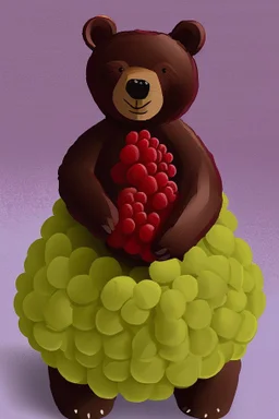 bear made of raspberries