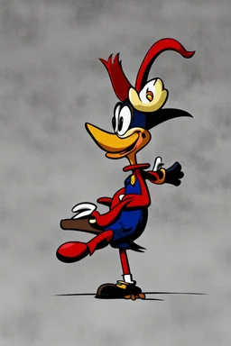 Woody woodpecker on his way to the gallows