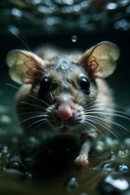 Mouse under the water