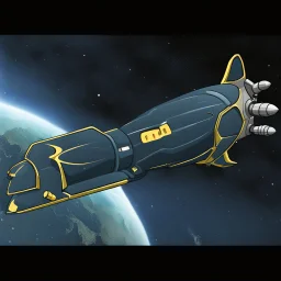 draw cartoon yellow banana as starship