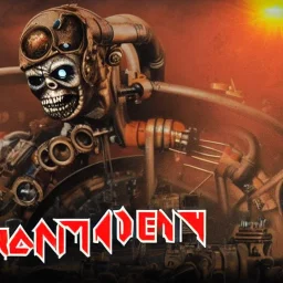 animateur iron maiden poste radio steampunk, 4k, high details,