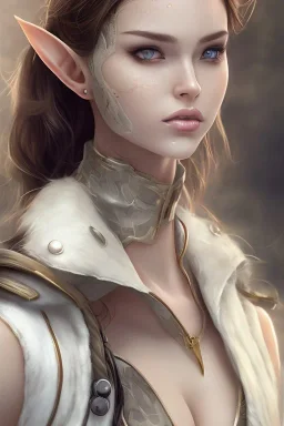 brunette elf, normal skin, 8k, anatomically correct, smooth skin, anatomically perfect face, anatomically perfect ears, anatomically perfect body in frame, beautiful perfect face, clean face, cute fine face, dynamic pose, high definition, highly detailed, harmonious complete body, hyper detailed, intricate detail, intricately detailed, octane render, perfect body, pointy ears, smooth, symetrical eyes, strikingly beautiful, ultra detailed, volumetric light, visible pointy ears.