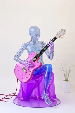 The whole body of Maniquí de glassy Artist mader playing the guitar