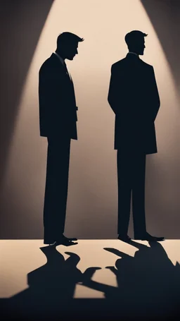 One day there was a rich man who spent his bribe money to another man. The picture is of the shadow of two men, one of them giving money to the other. The man’s shadow looks evil.