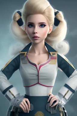 Belle delphine with hair in a military bun