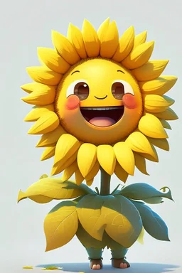 cheery and cute sunflower avatar full body