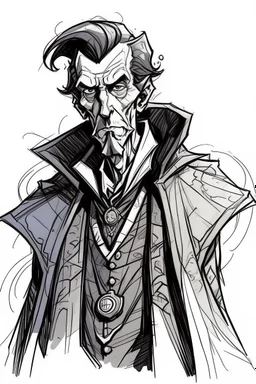 Strahd Von Zarovich drawn as a character from Doctor Who