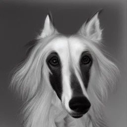 borzoi black and whie photorealistic style