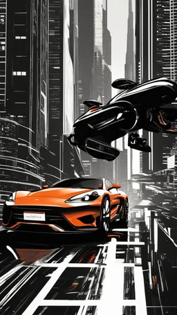 "Experience the thrill of speed with Silhouette Sprint, as the sleek silhouette of a sports car races through a futuristic cityscape. The high accuracy and clear details of this AI-generated image will leave you breathless."