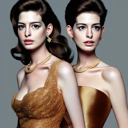 Anne Hathaway photo face , wearing fantastic dress, 8k quality