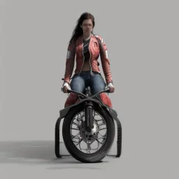 young woman on a motorcycle, high detail