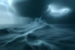 bizarre random fractal landscape or fractal ocean waves, foam, organic, waterspout, twister, beautiful, intricate, houdini render, raytracing, 8k, artistic photography, photorealistic, uhd, sparse ground fog, dynamic volumetric lighting and clouds, concept art, shadow effects, random pastel colors, small minutiae, tiny features, particulars, incredible depth, ambient occlusion, subsurface scattering, diffuse caustics, wide-angle camera, perspective view, pivot on waterspout