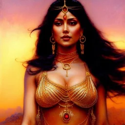 Drawing of beautiful face,busty Dejah Thoris,sweet stare,Mars,desert,minimal ancient armor, balanciaga fashion clothe painting by gaston bussiere, greg rutkowski, yoji shinkawa, yoshitaka amano, tsutomu nihei, donato giancola, tim hildebrandt, oil on canvas, cinematic composition, extreme detail,fit full head inside picture,16k